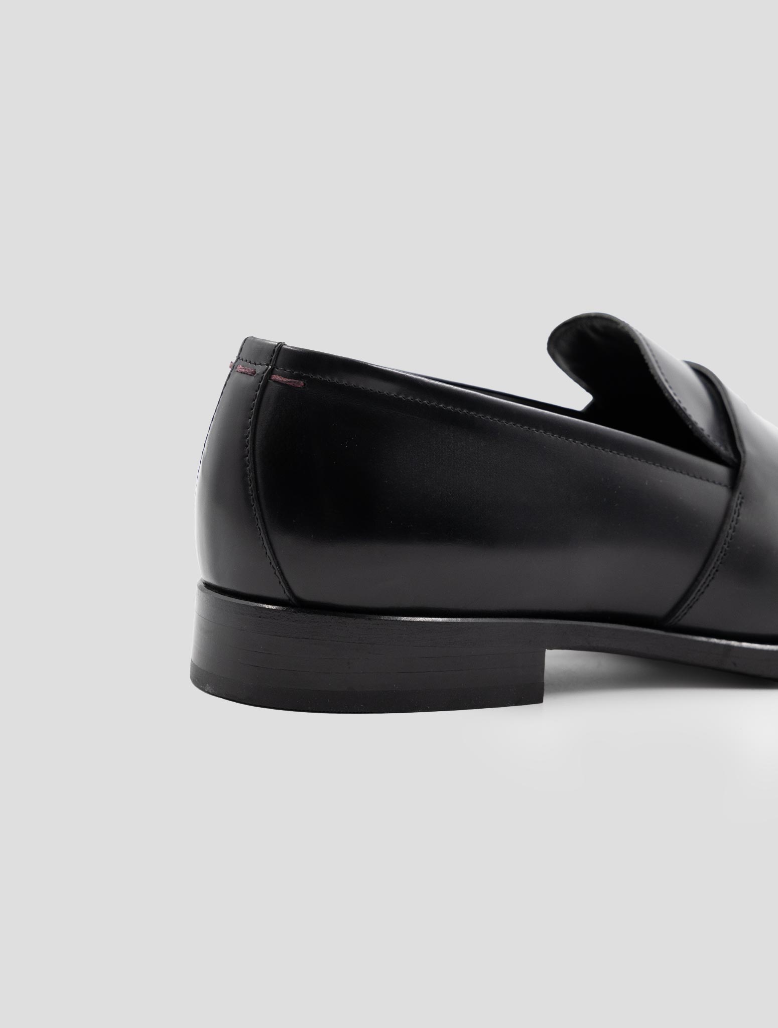 Kiton Black Leather Suede Loafers