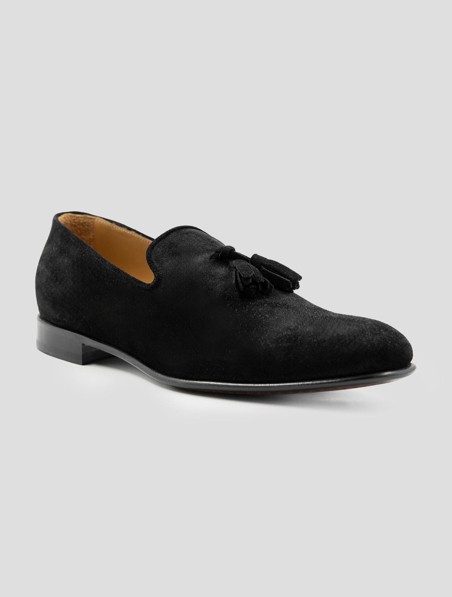 Kiton Black Leather Suede Loafers