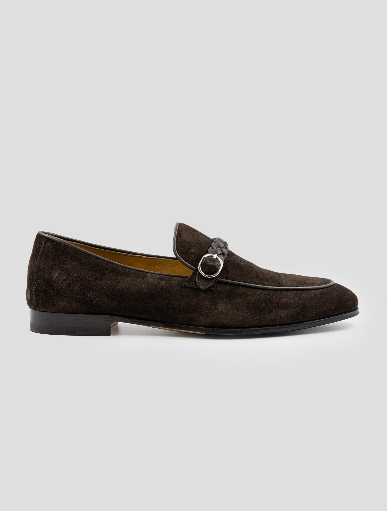 Kiton brown leather and suede loafers