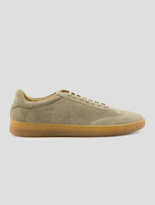 Kiton Taupe Leather Suede Sneakers