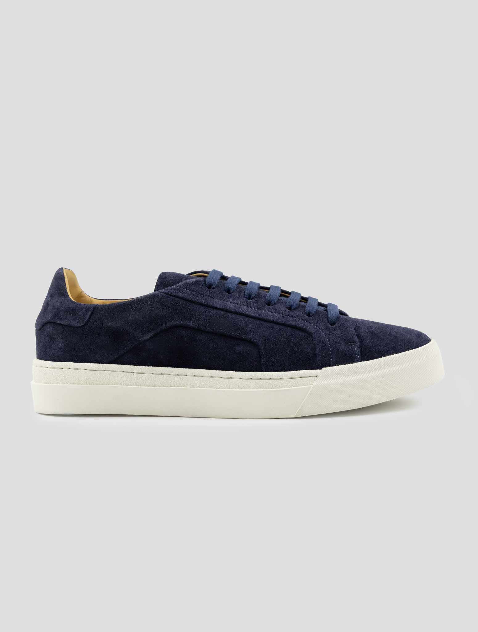 Kiton Blue Leather Suede Sneakers