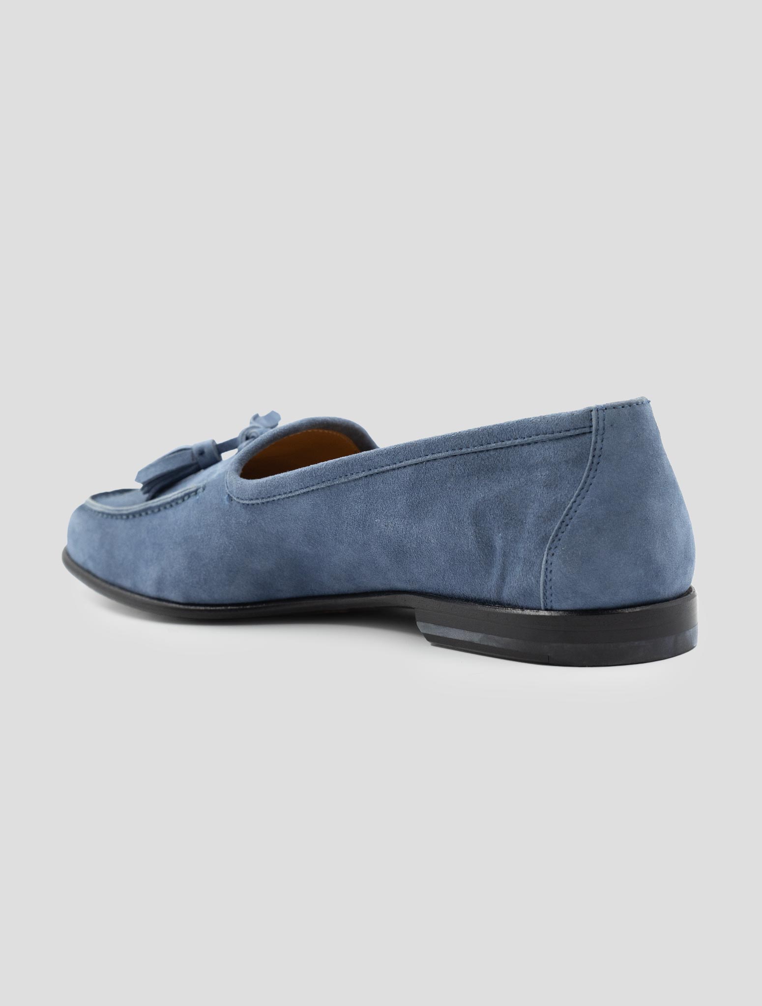 Kiton Light Blue Leather Suede Loafers