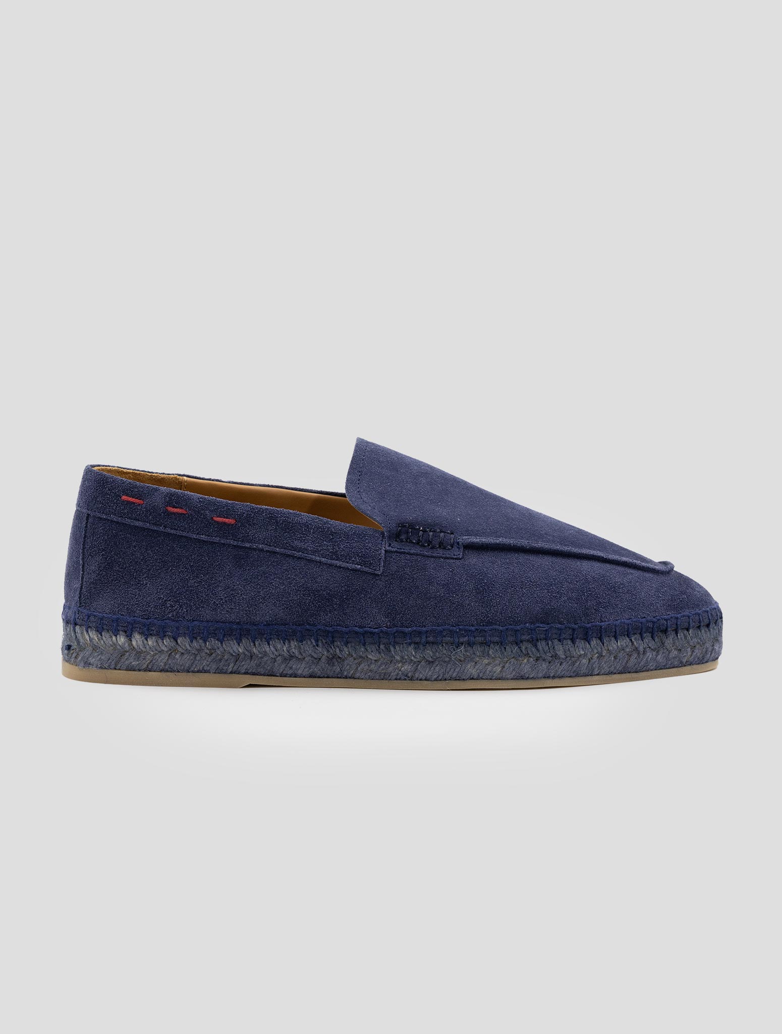 Kiton Blue Leather Suede Espadrillas