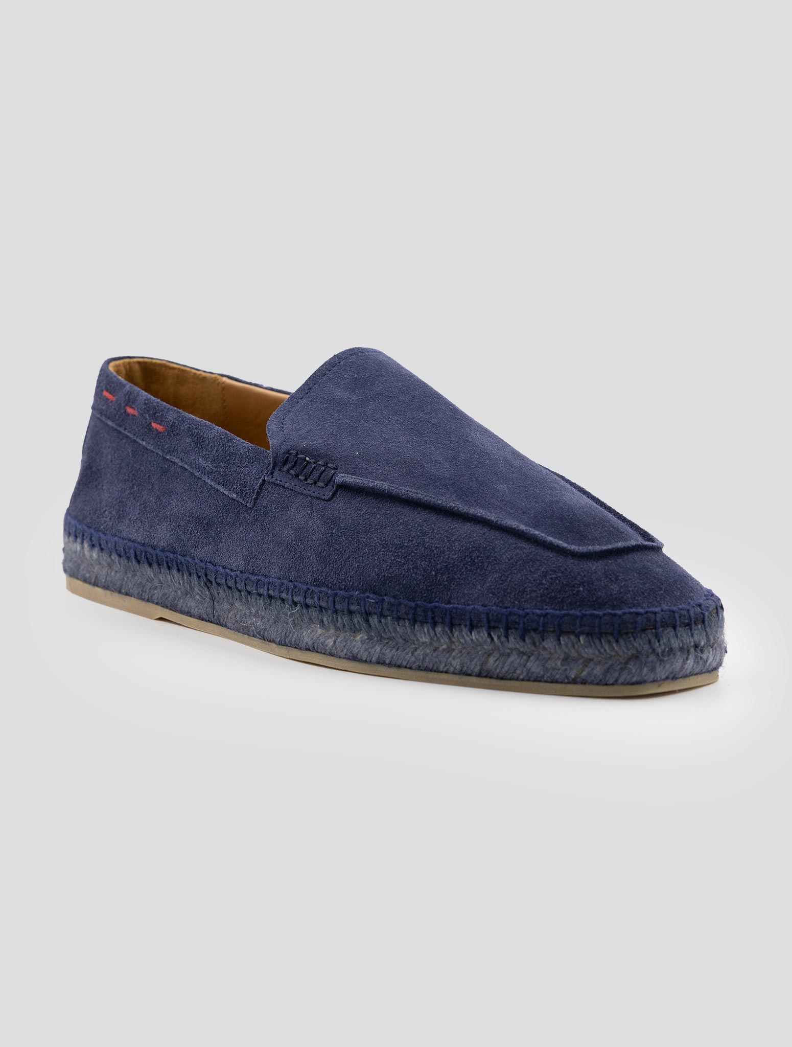 Kiton Blue Leather Suede Espadrillas