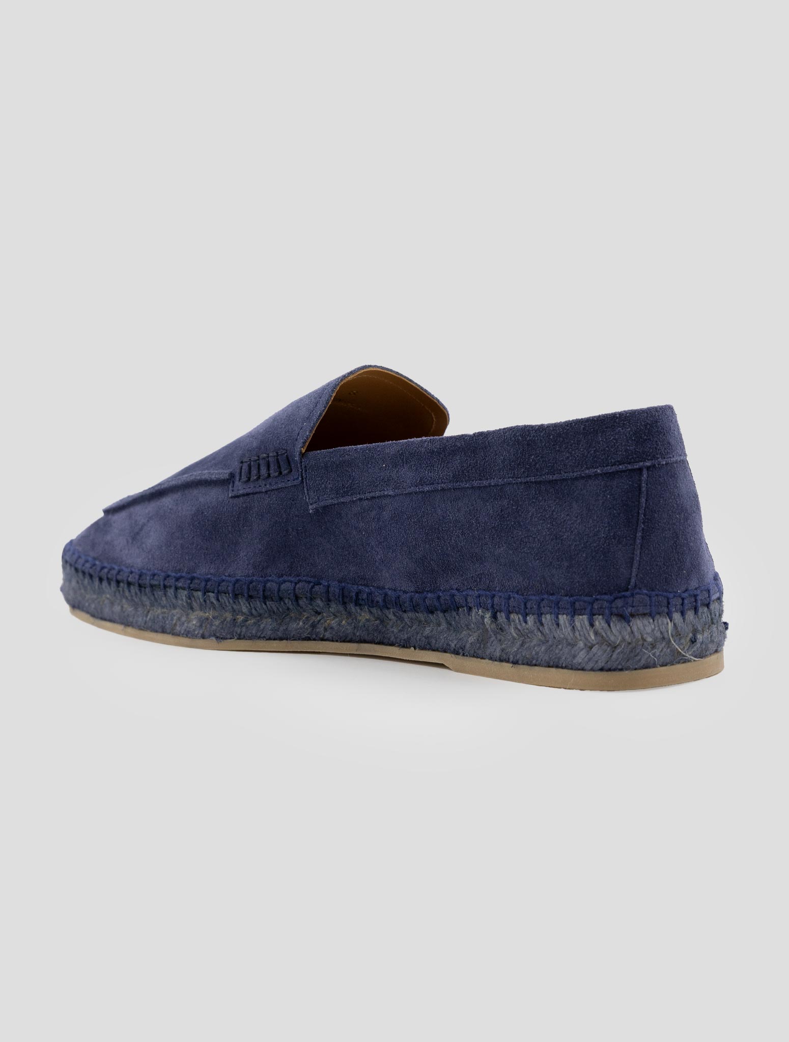 Kiton Blue Leather Suede Espadrillas