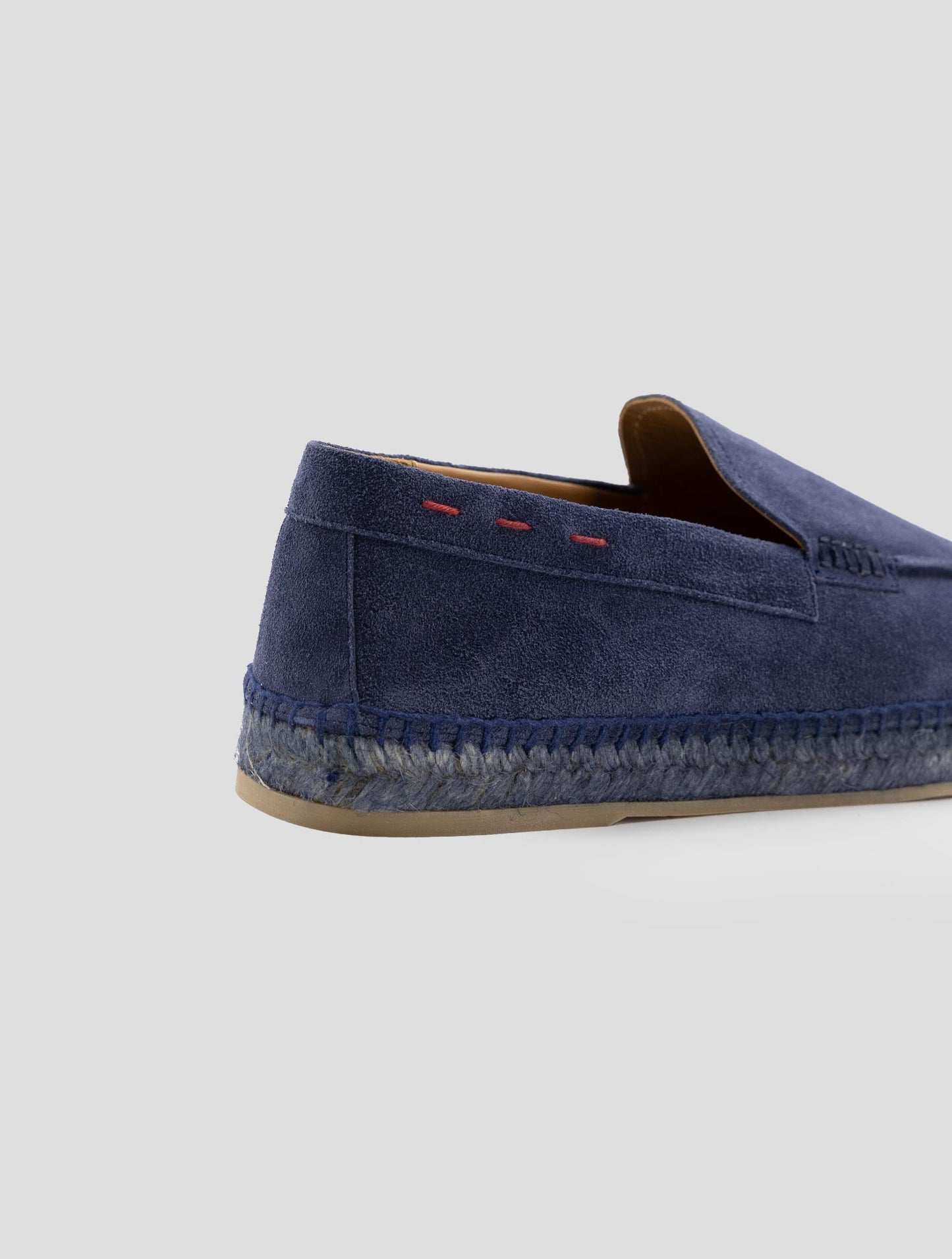 Kiton Blue Leather Suede Espadrillas