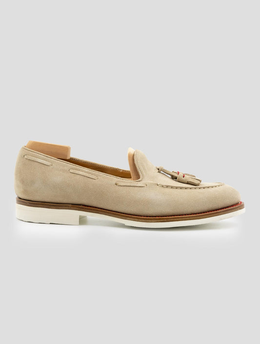 Kiton Beige Leather Suede Loafers