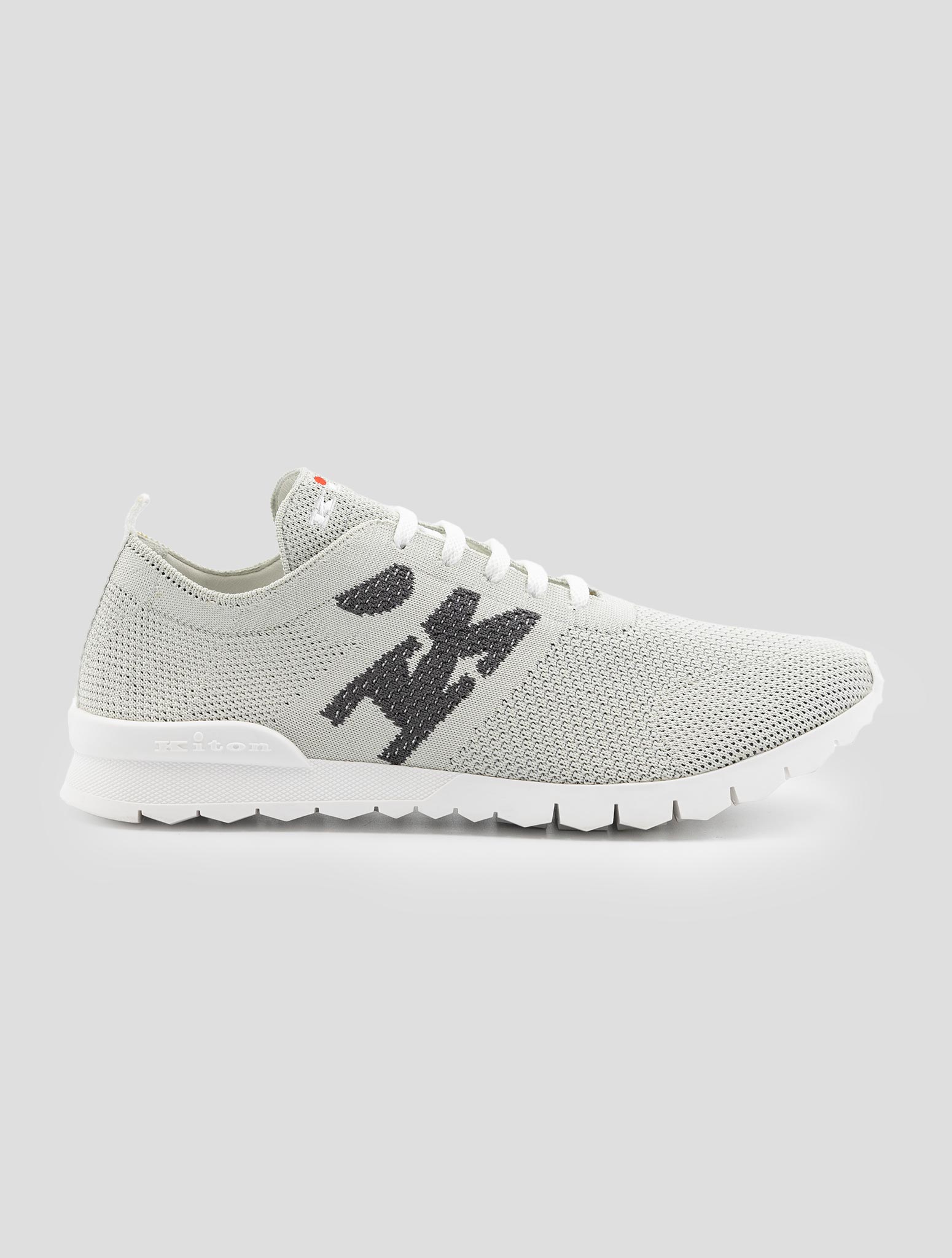 Kiton Gray Cotton Ea Sneakers