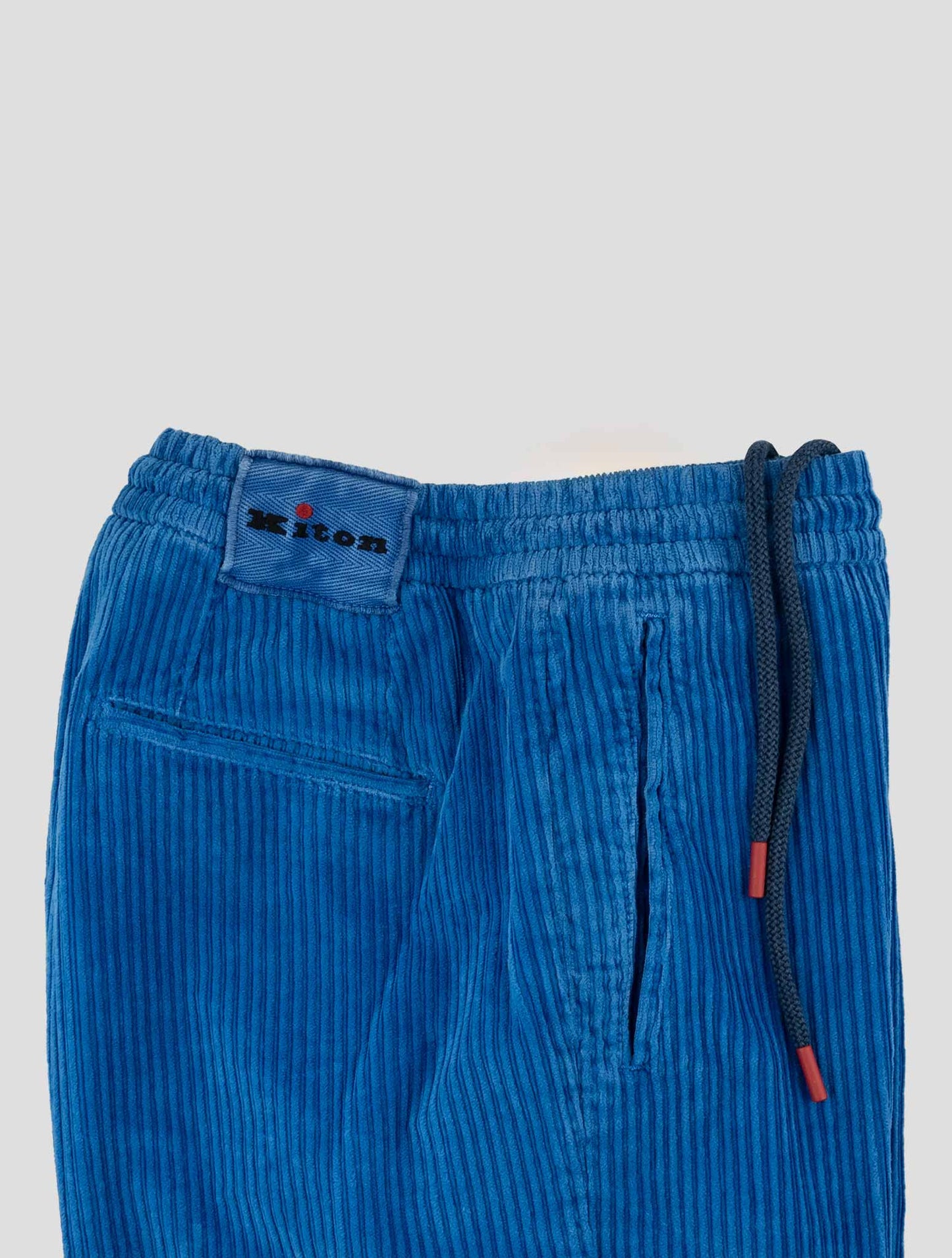 Kiton Blue Cotton Velvet Pants