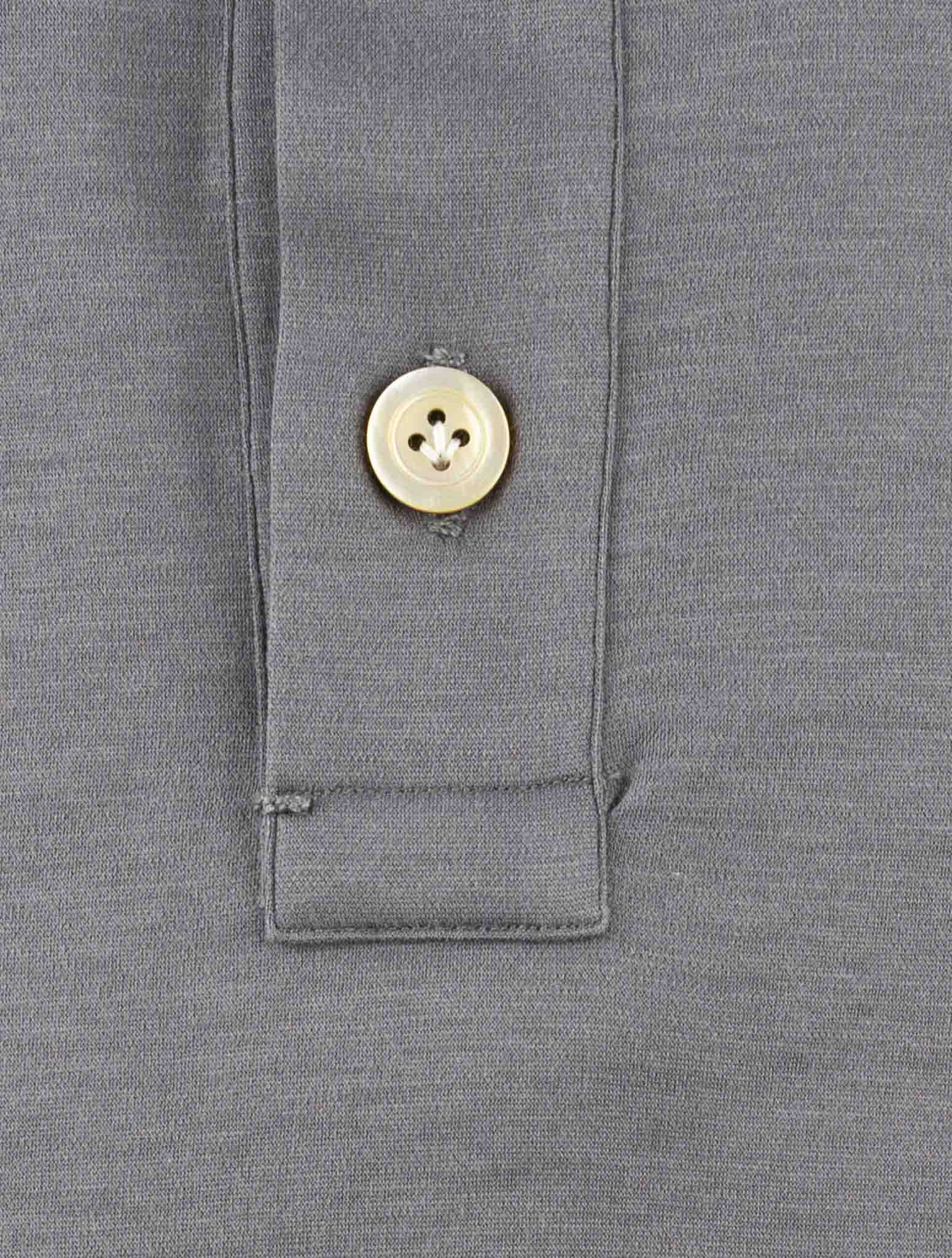 Kiton Gray Cotton Sweater Polo
