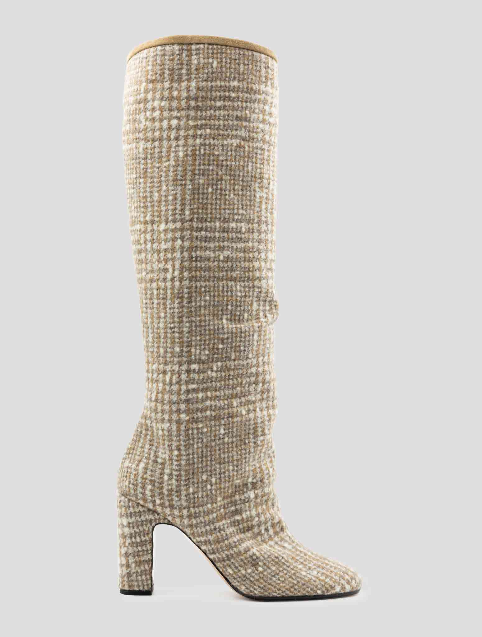 Kiton Beige Virgin Wool Alpaca Boots
