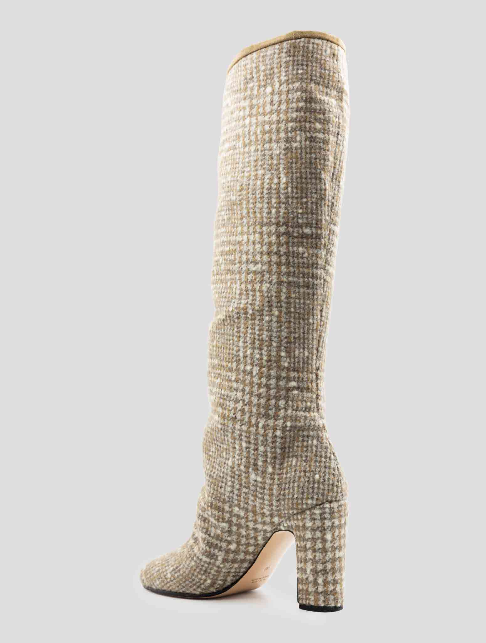 Kiton Beige Virgin Wool Alpaca Boots