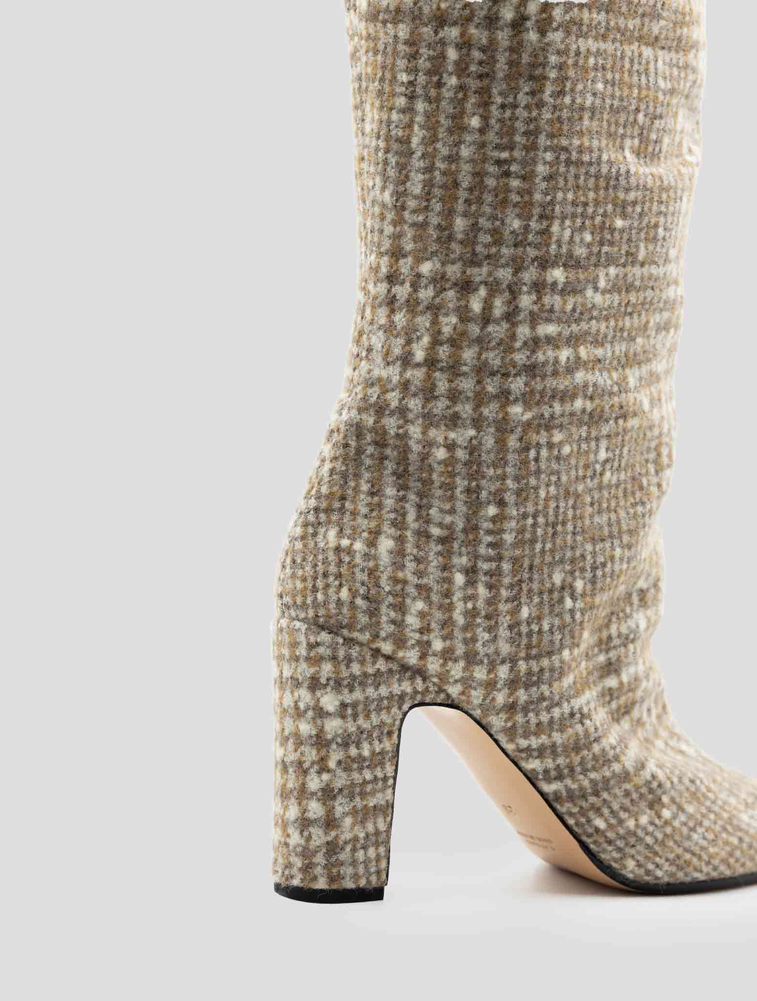 Kiton Beige Virgin Wool Alpaca Boots