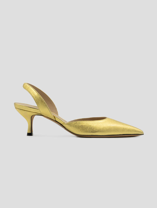 Kiton Gold Leather Slingbacks