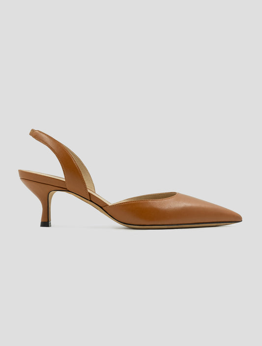 Kiton Brown Leather Suede Slingbacks
