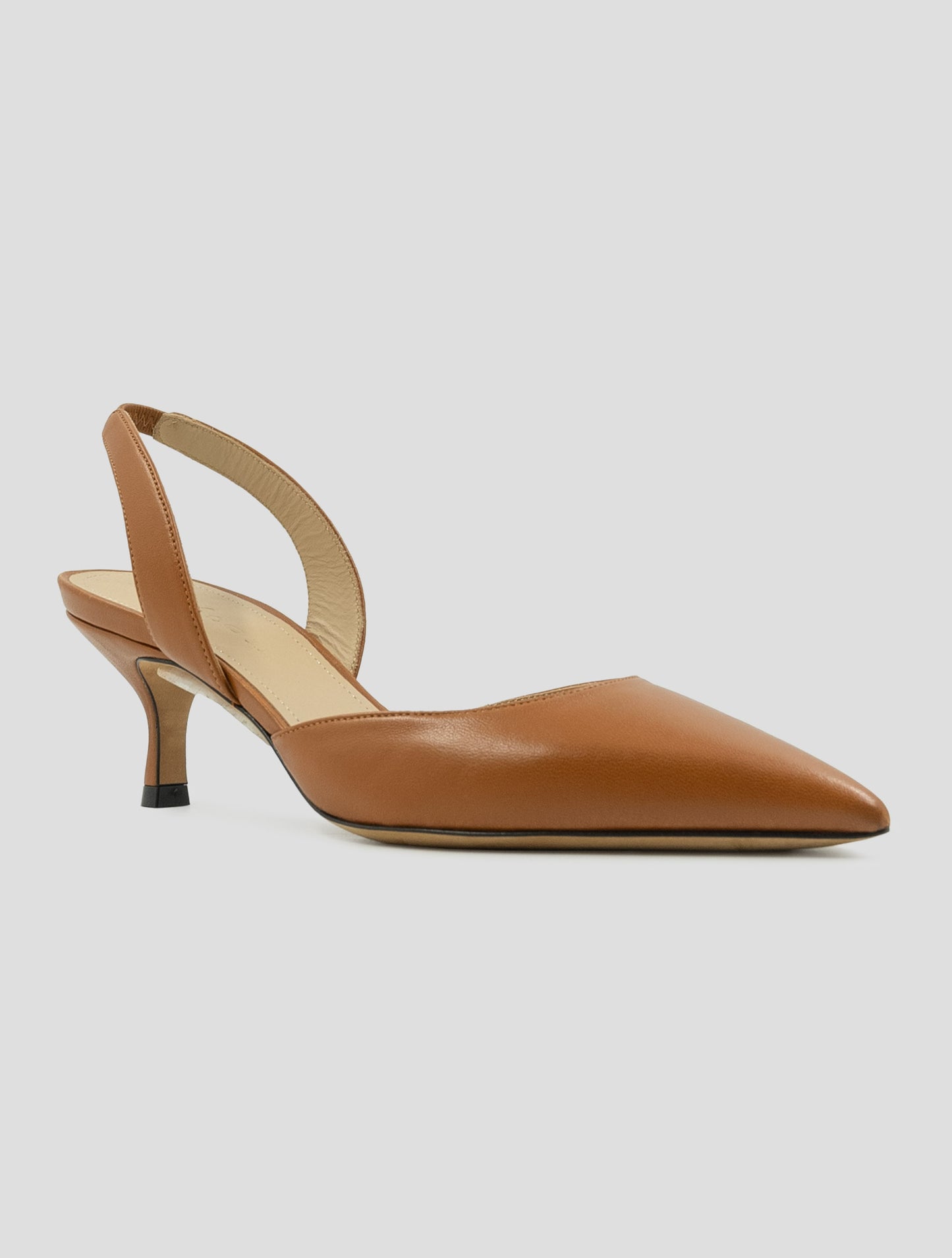 Kiton Brown Leather Suede Slingbacks