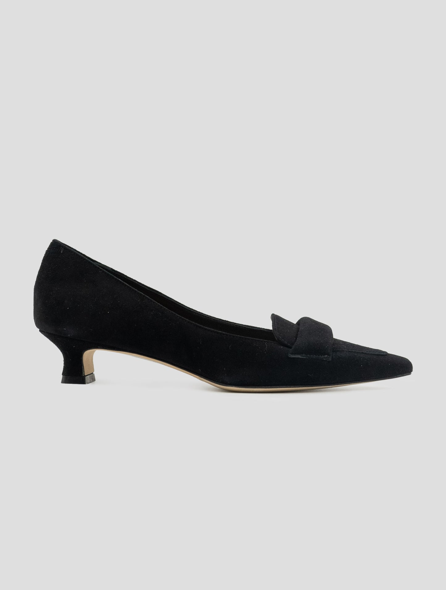 Kiton Black Leather Suede Decollete