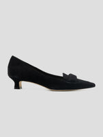 Kiton Black Leather Suede Decollete