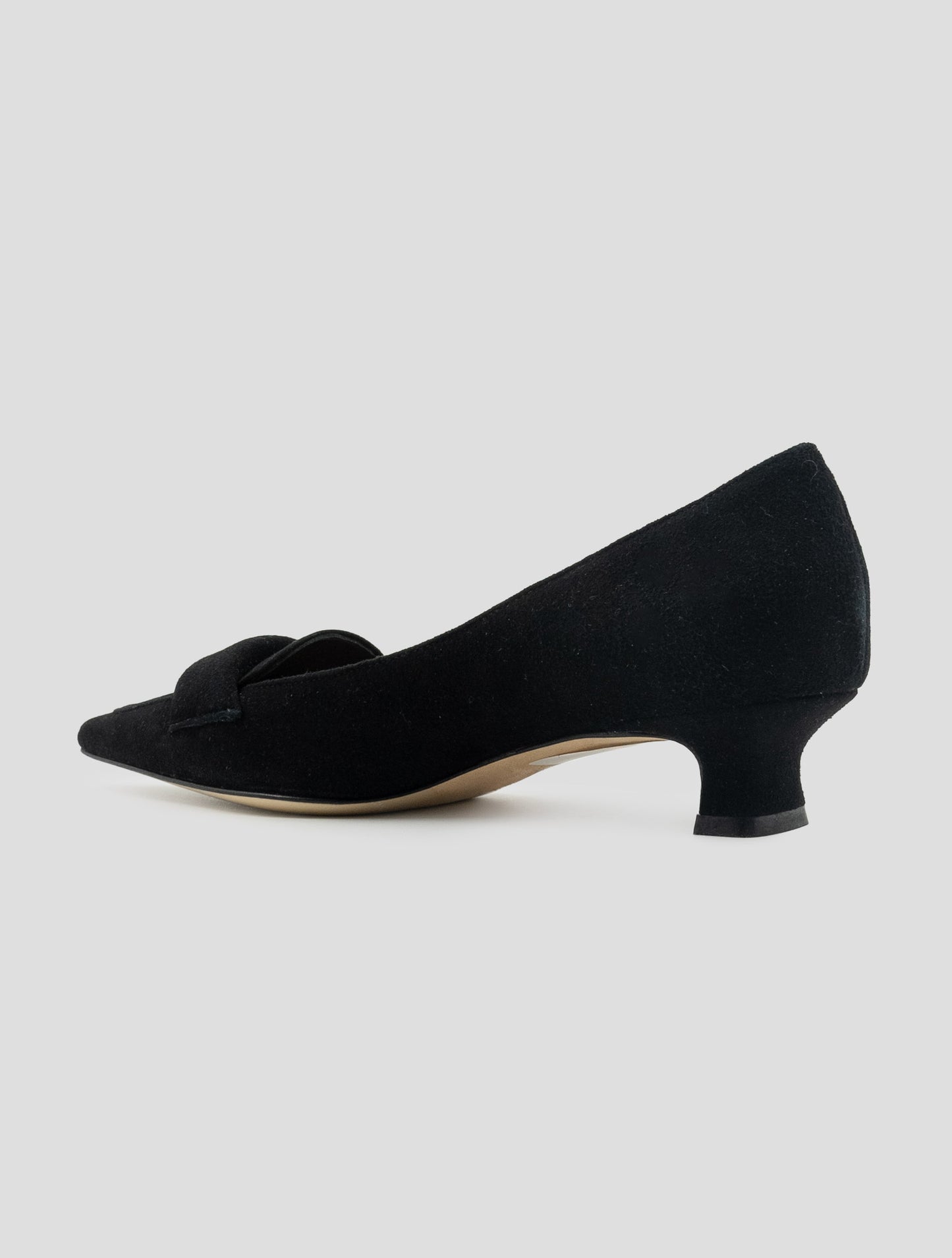 Kiton Black Leather Suede Decollete