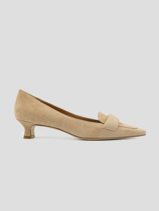 Kiton Beige Leather Suede Decollete