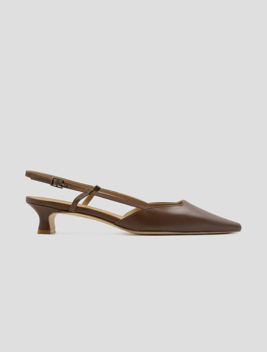 Kiton Brown Leather Slingbacks