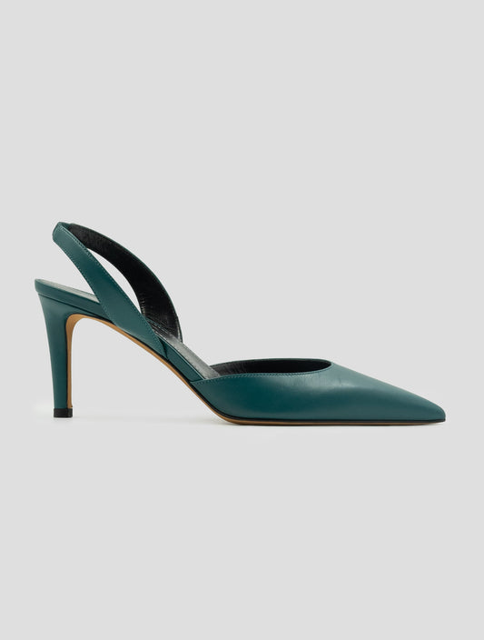 Kiton Green Leather Slingbacks