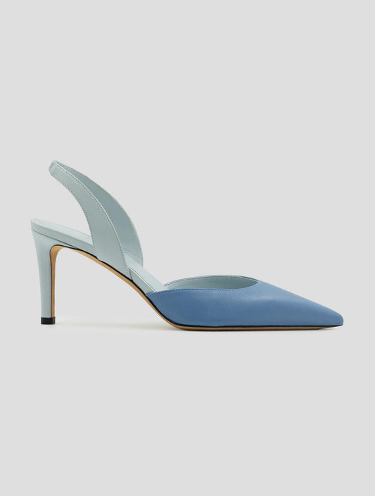 Kiton Light Blue Leather Slingbacks