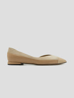 Kiton Beige Leather Suede Leather Ballerina