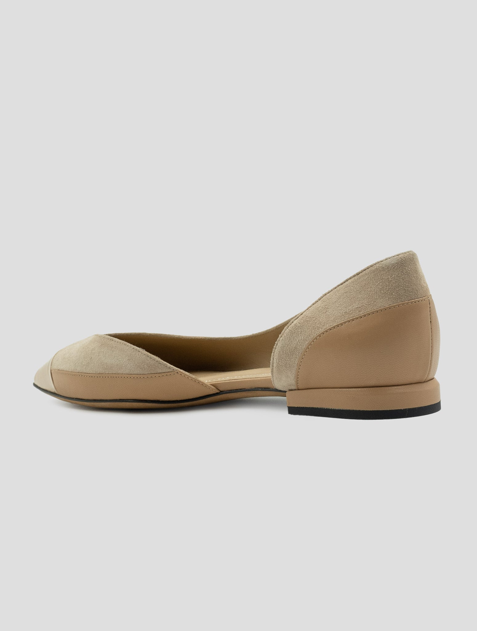 Kiton Beige Leather Suede Leather Ballerina