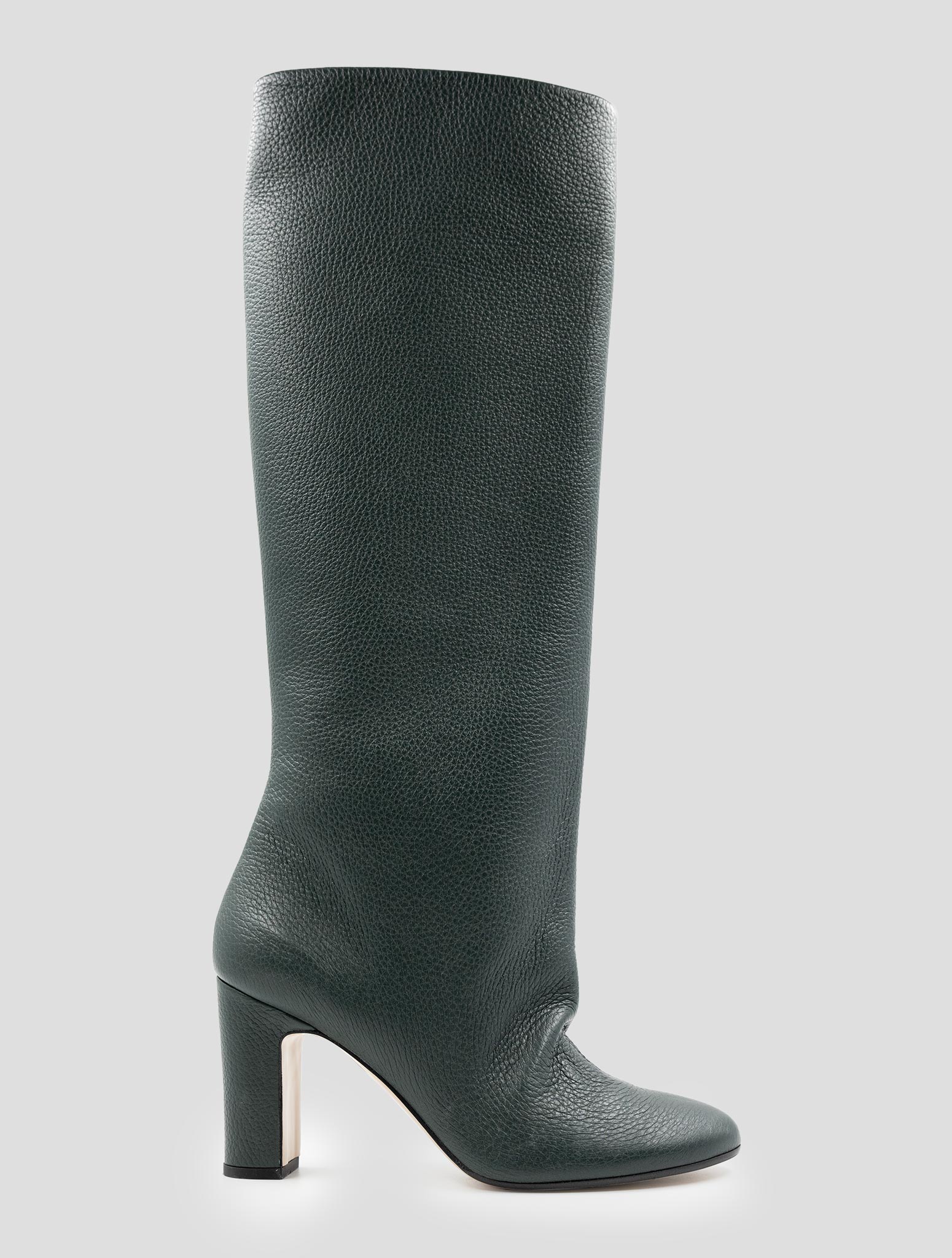 Kiton Green Leather Dress Boots