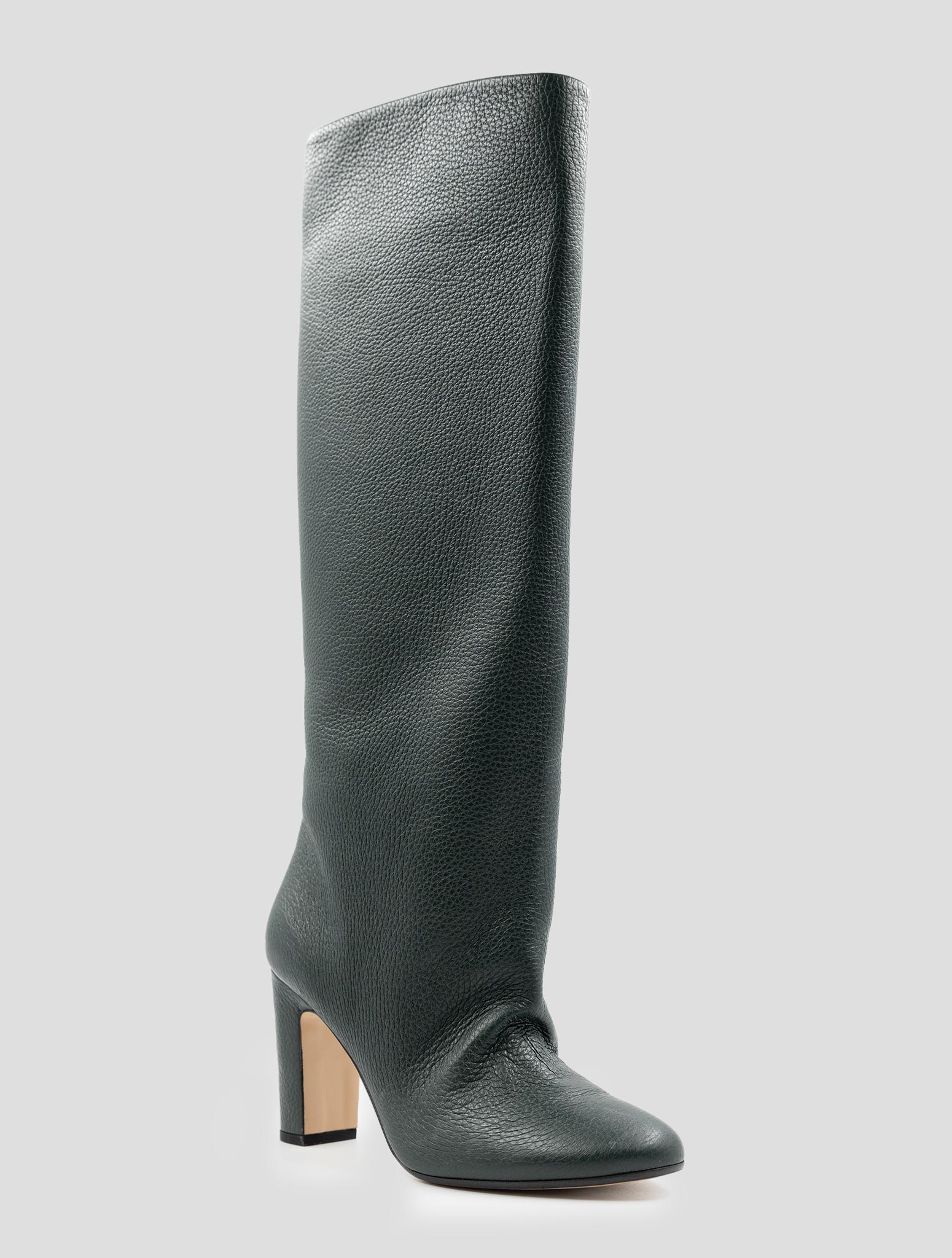Kiton Green Leather Dress Boots