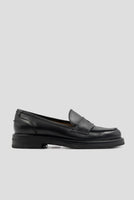 Kiton Black Leather Loafers