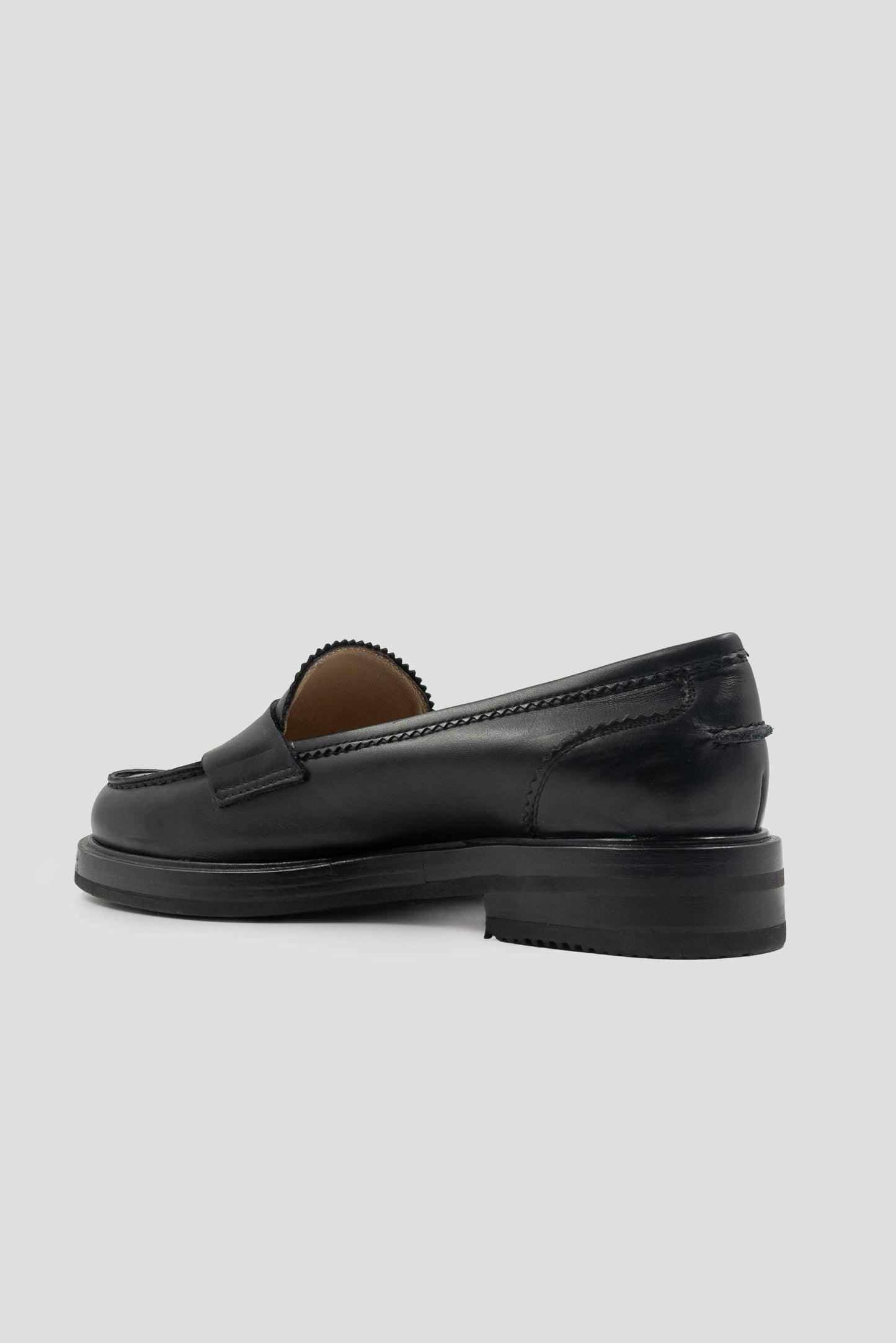 Kiton Black Leather Loafers