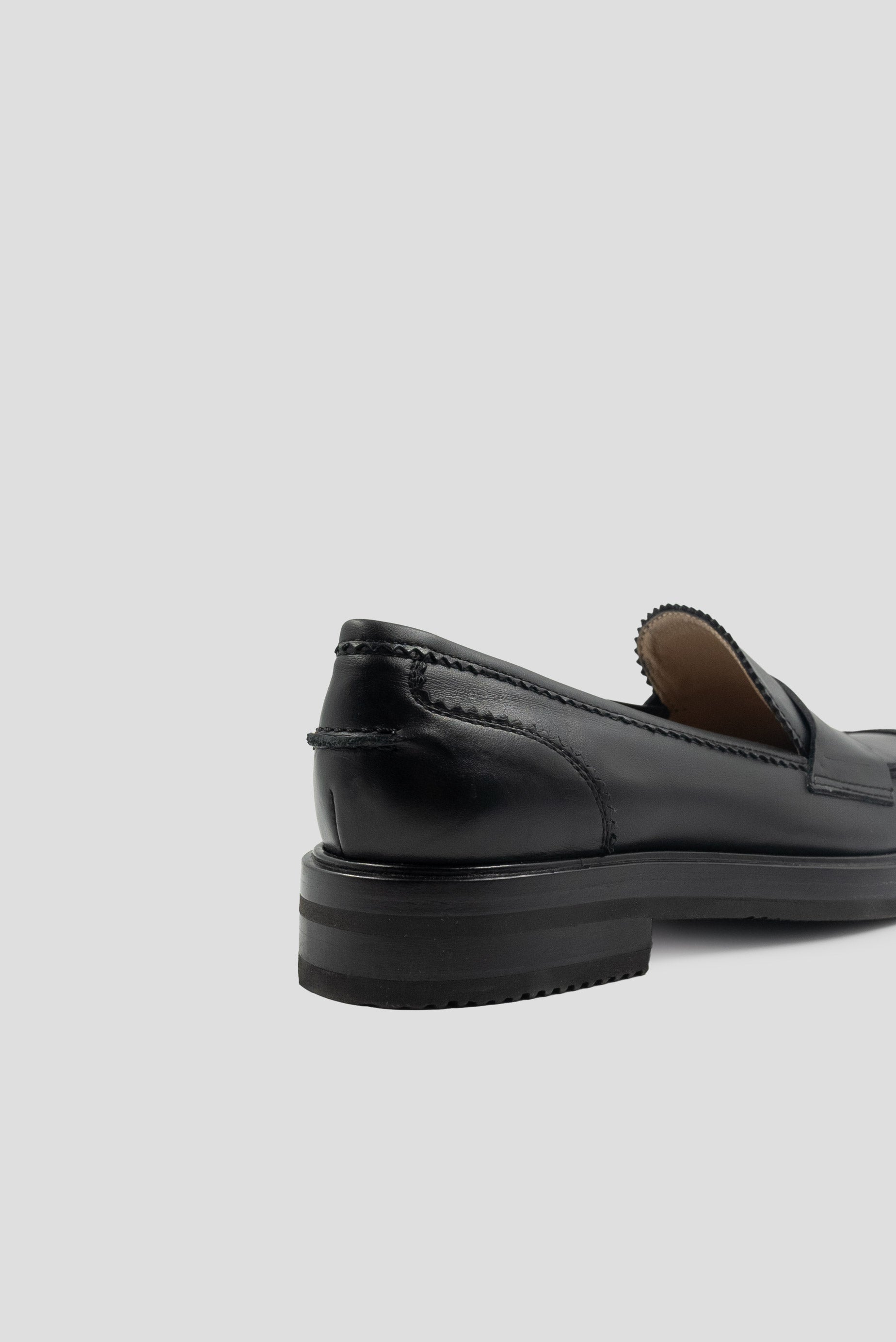 Kiton Black Leather Loafers