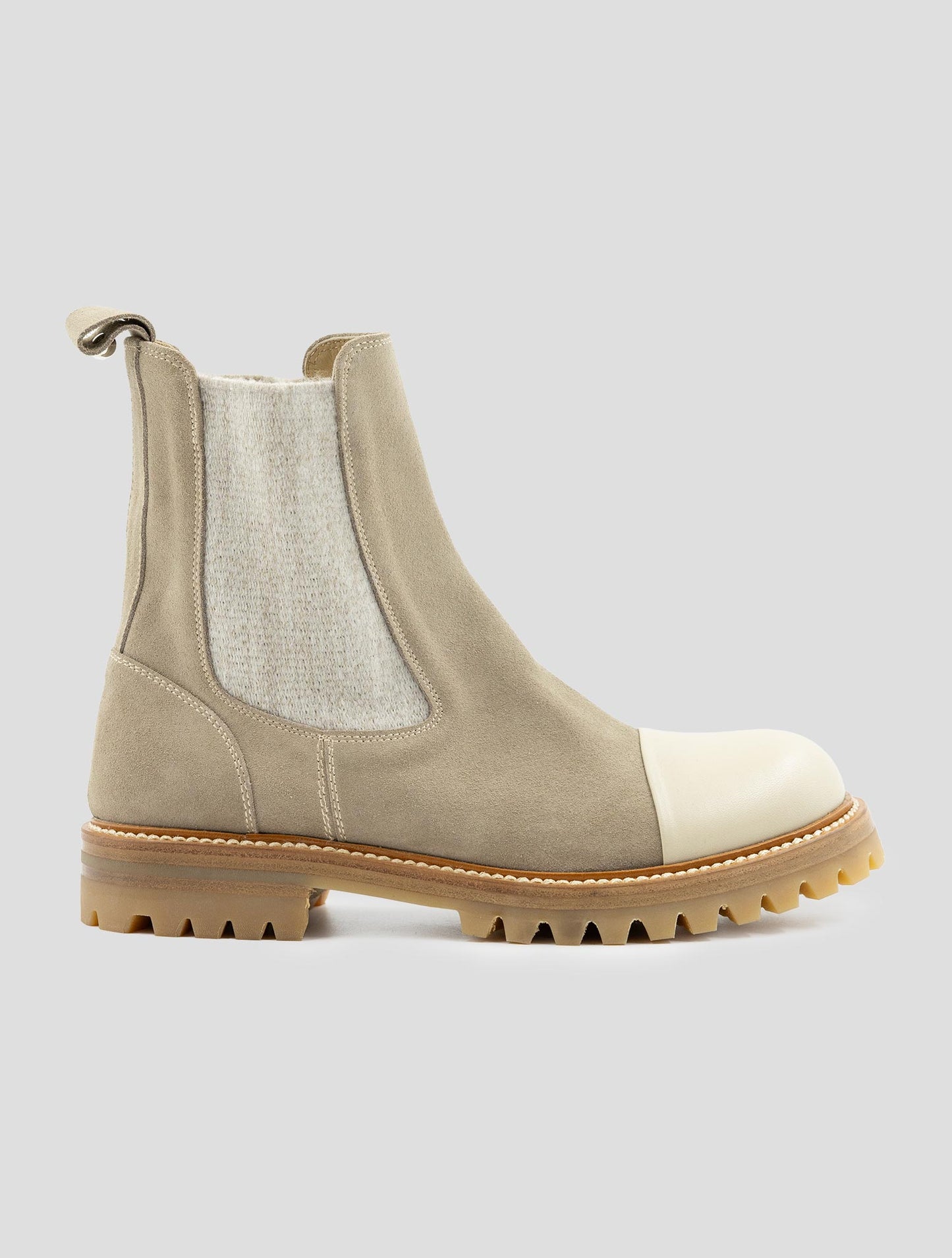 Kiton Beige Leather Leather Suede Boots