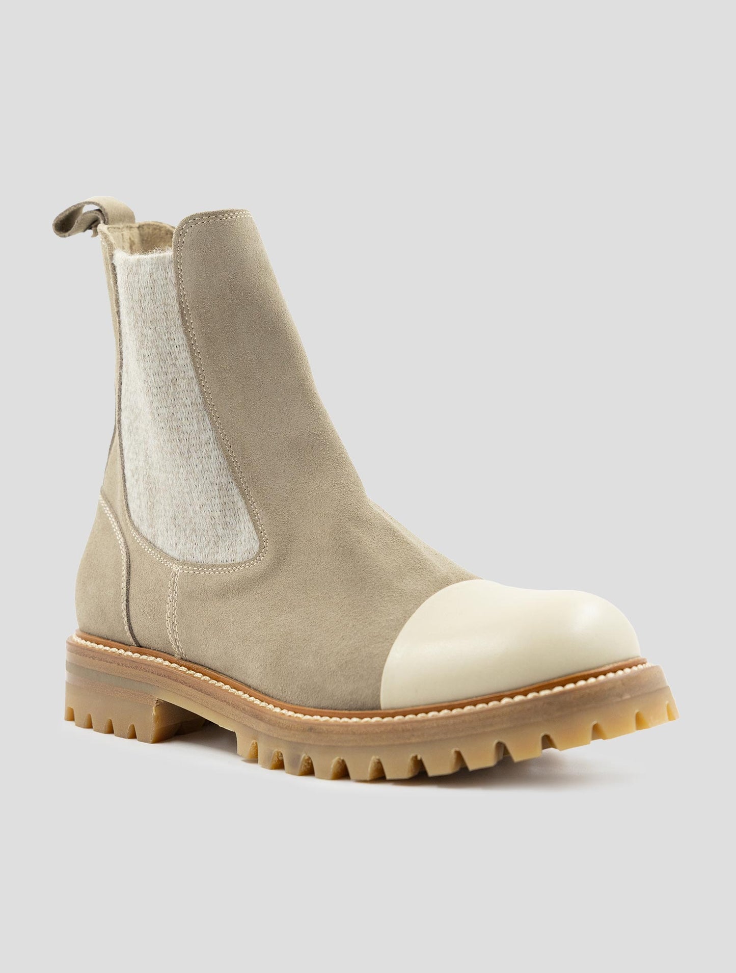 Kiton Beige Leather Leather Suede Boots