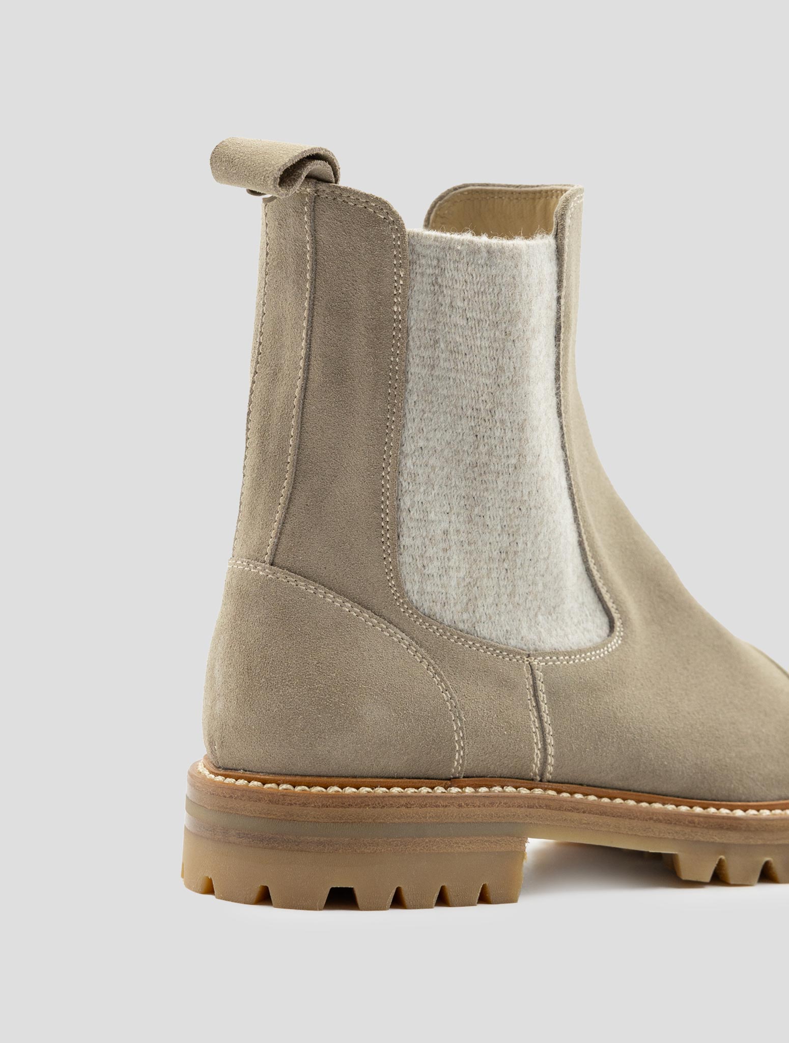 Kiton Beige Leather Leather Suede Boots