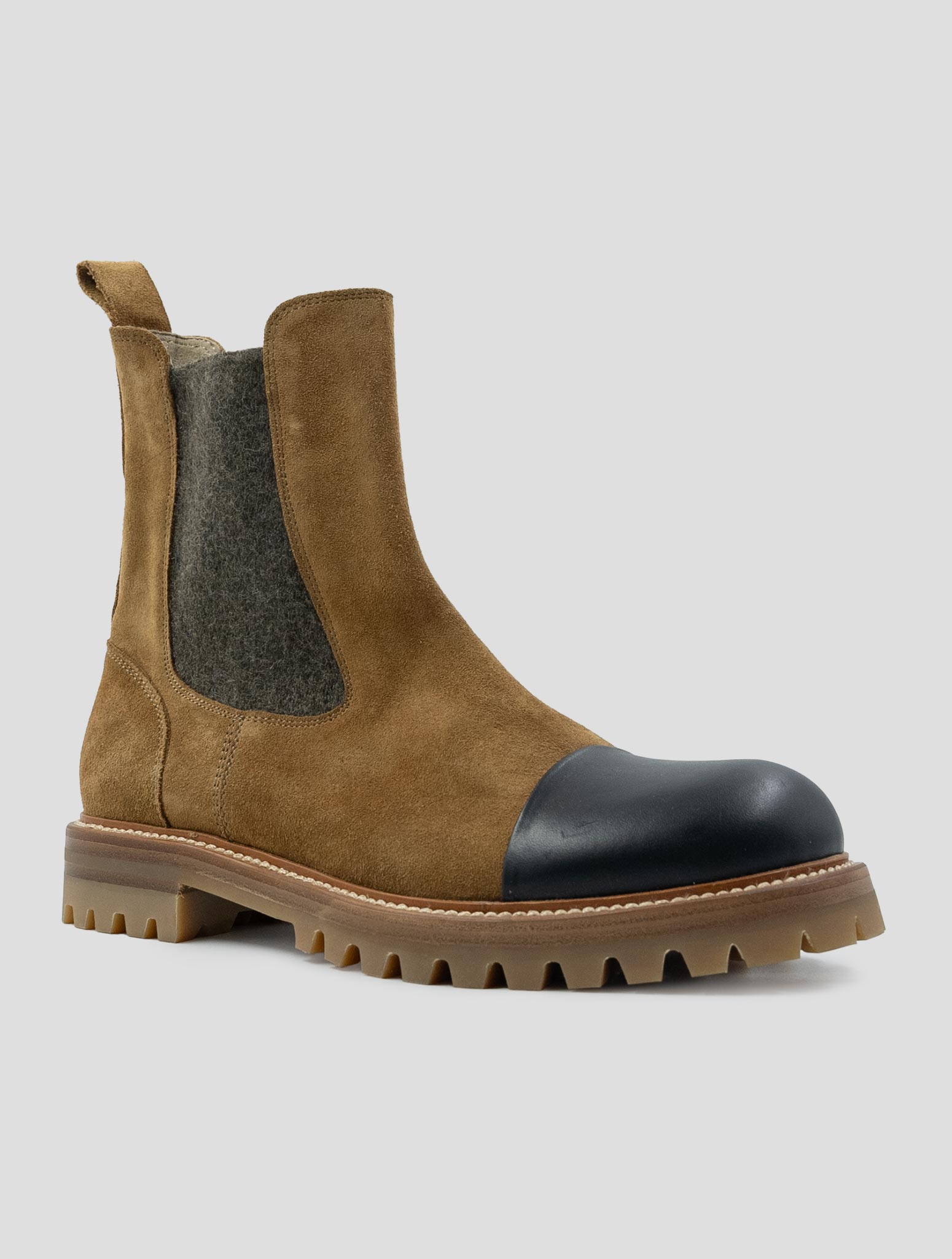 Kiton Brown Leather Suede Leather Boots