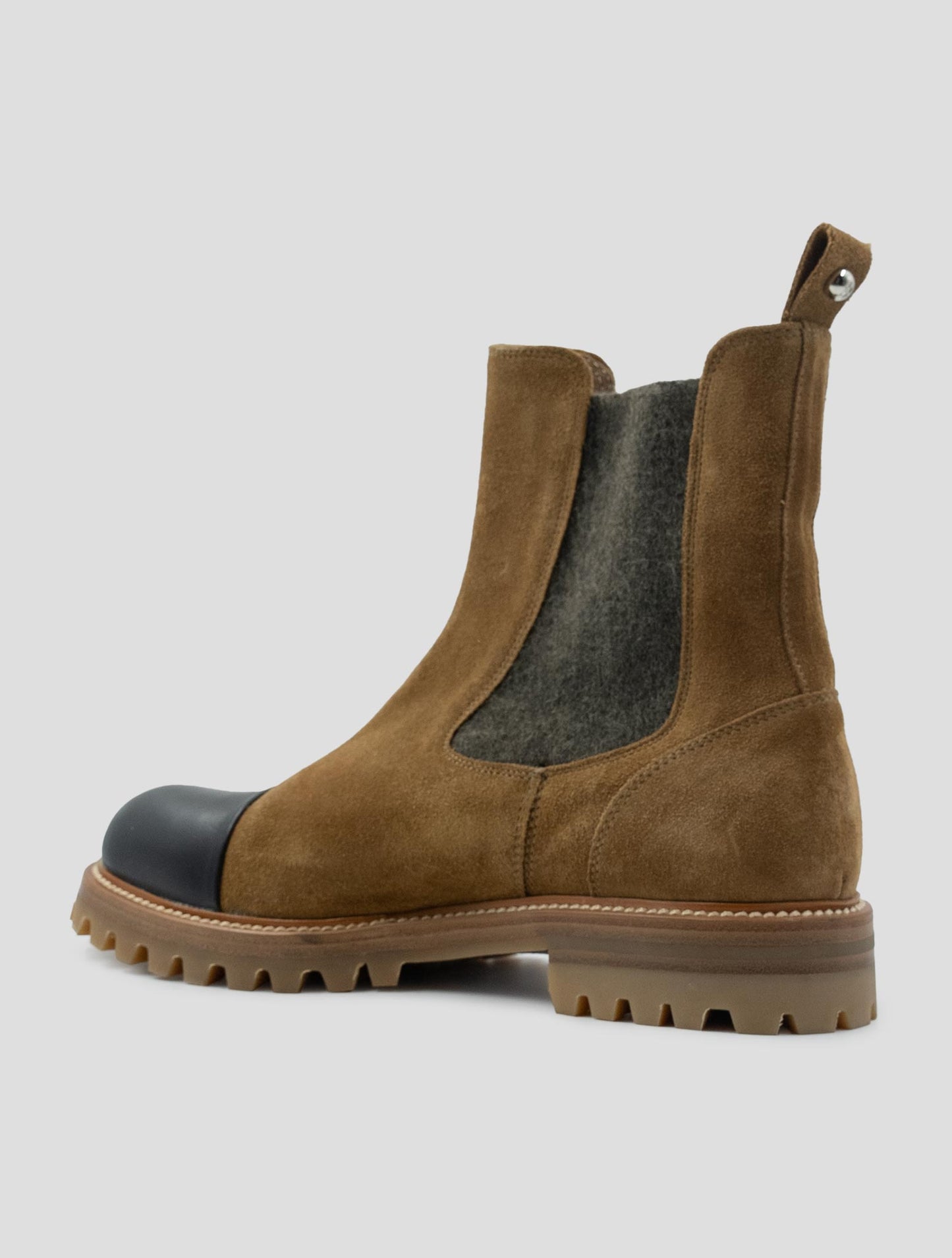 Kiton Brown Leather Suede Leather Boots