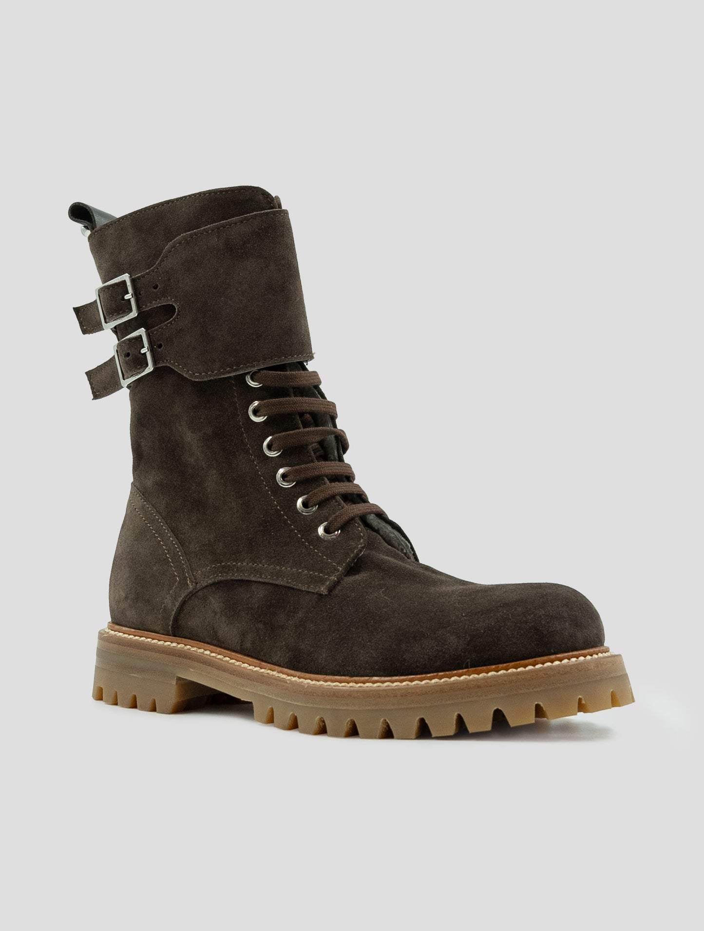 Kiton Brown Leather Suede With Fur Boots