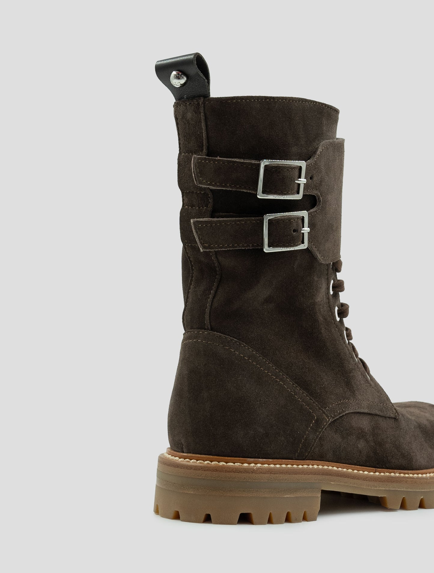 Kiton Brown Leather Suede With Fur Boots