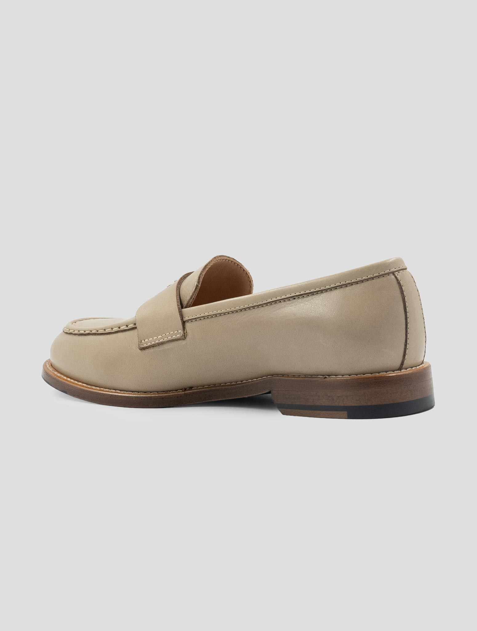 Kiton Beige Leather Loafers