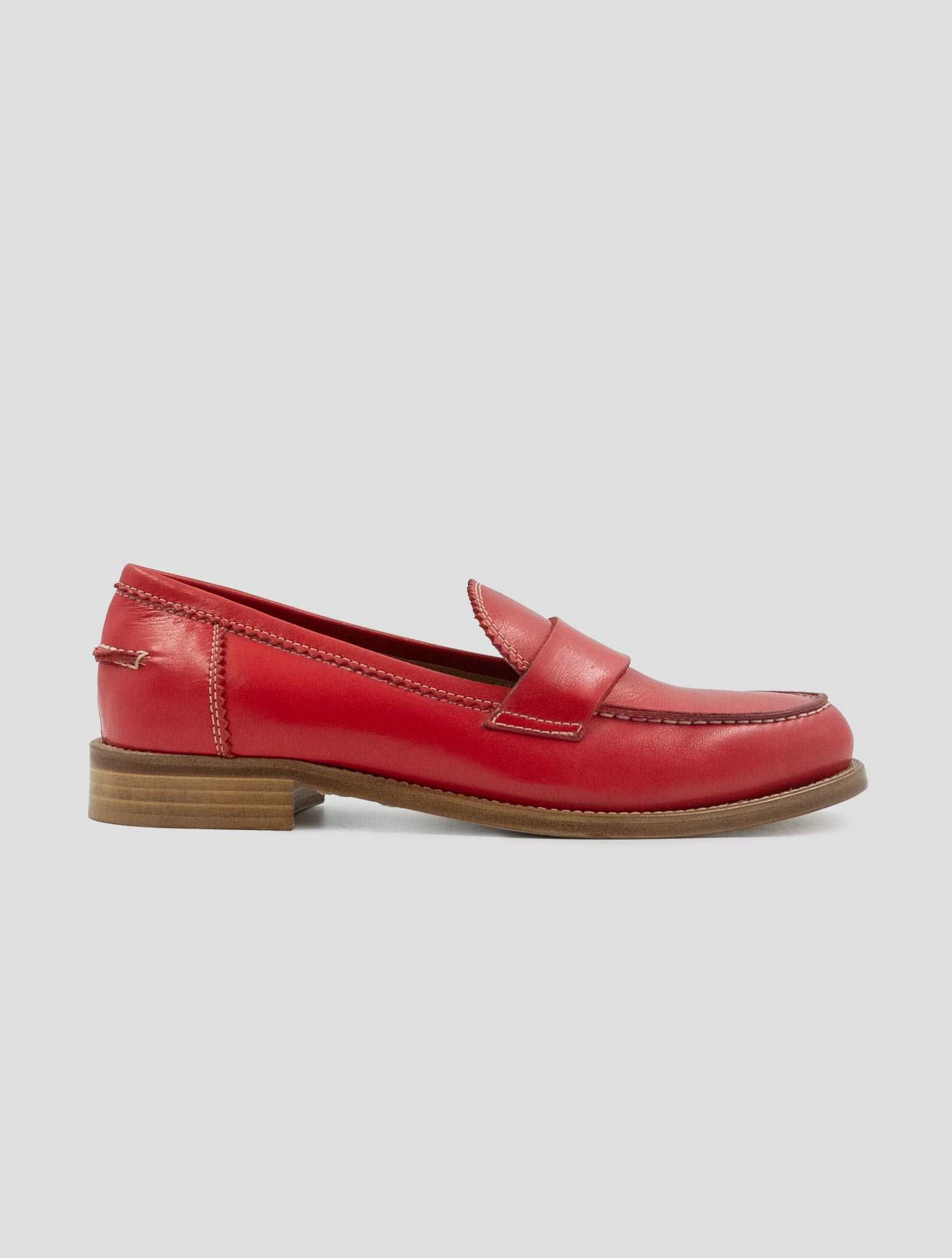 Kiton Red Leather Loafers