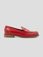 Kiton Red Leather Loafers