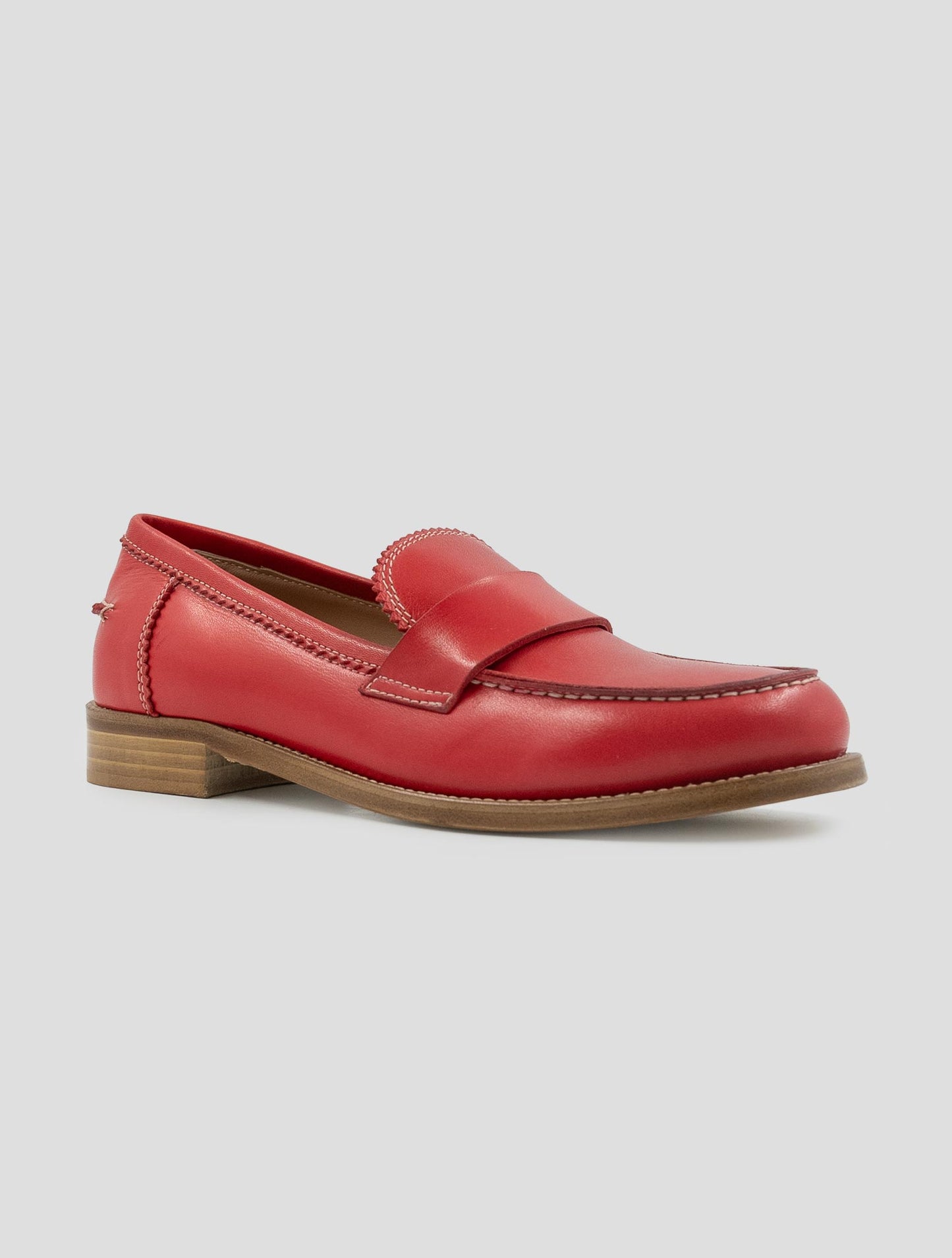 Kiton Red Leather Loafers
