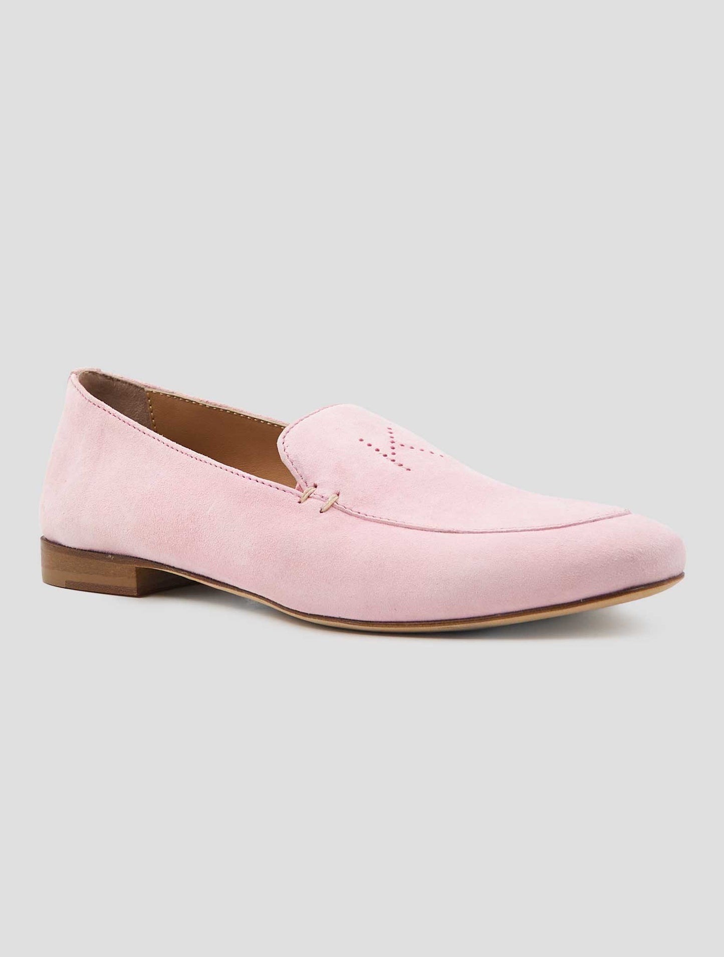 Kiton Pink Leather Suede Loafers