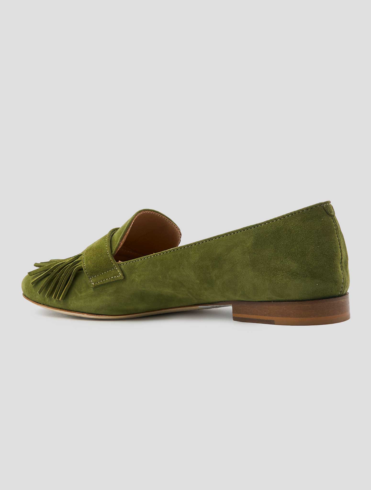 Kiton Green Leather Suede Loafers