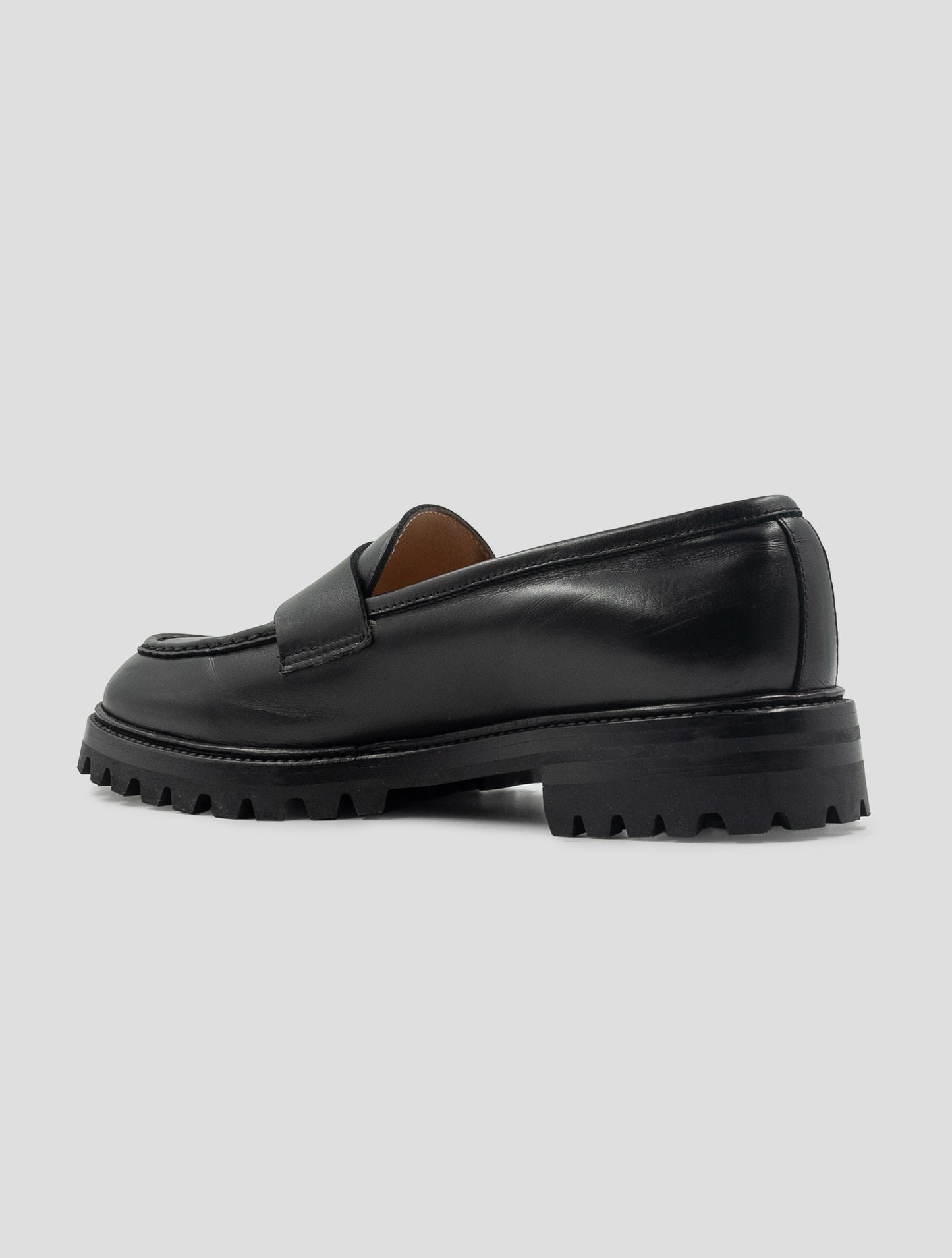 Kiton Black Leather Loafers