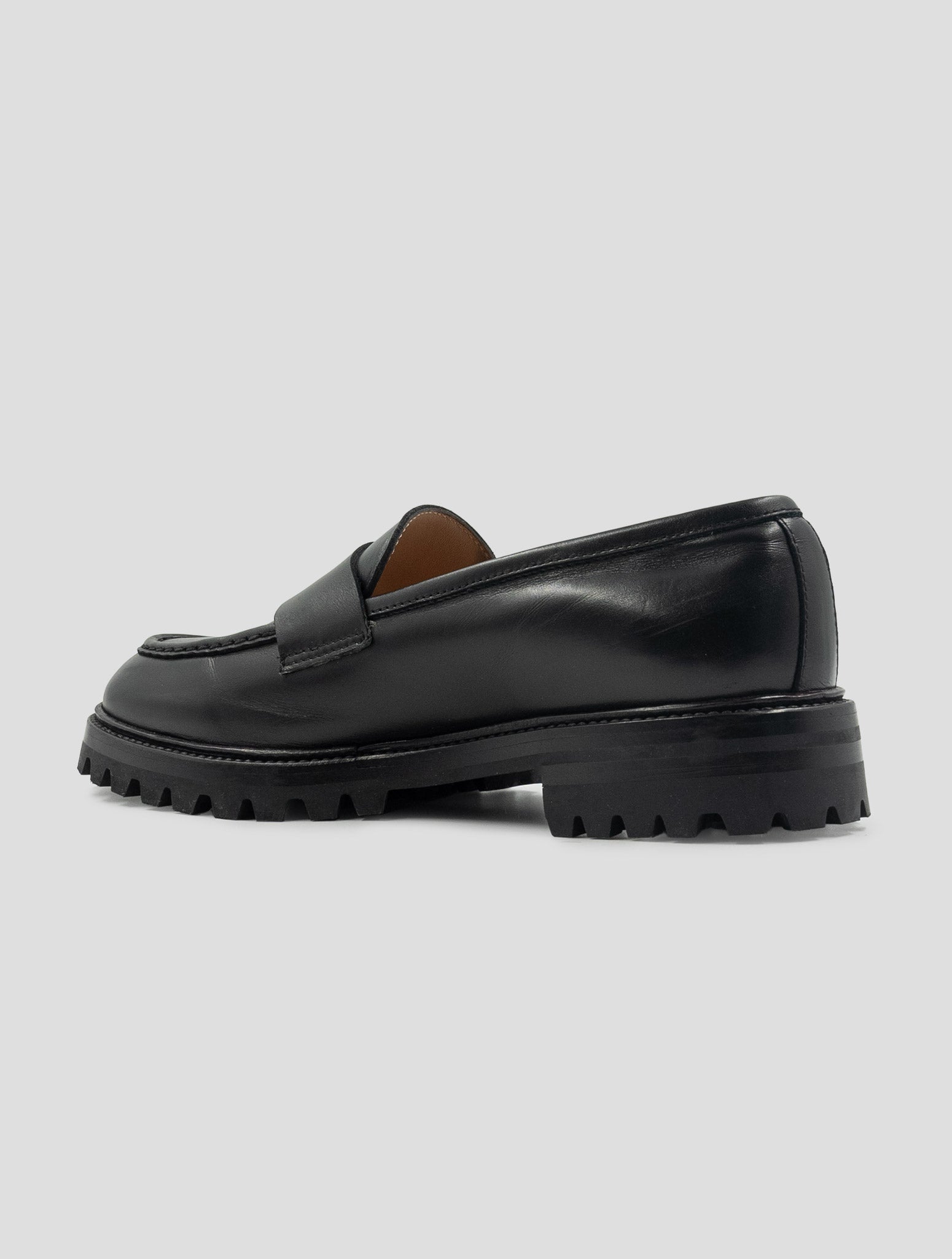 Kiton Black Leather Loafers
