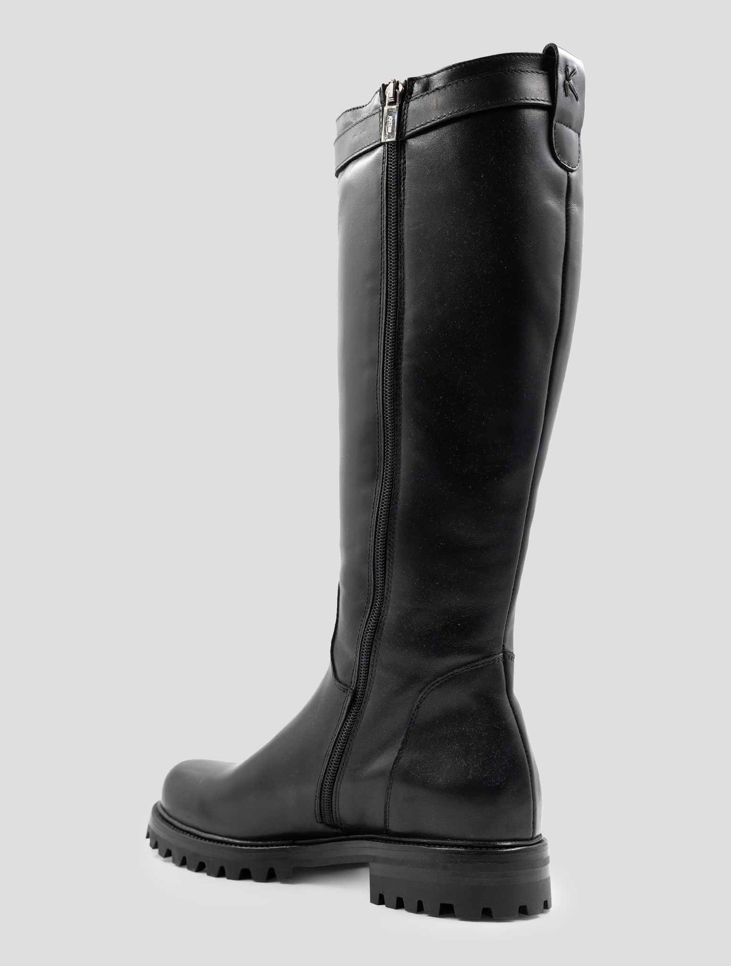 Kiton Black Leather With Fur Boots